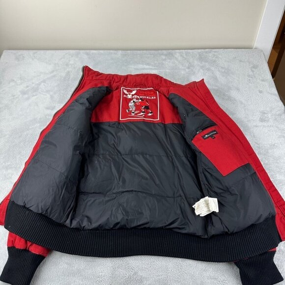 Moose knuckles Red Bomber Jacket Women’s Size L - Picture 10 of 16